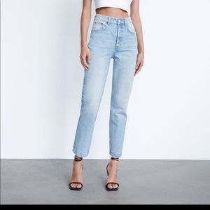 Zara High Rise Straight Leg Jeans